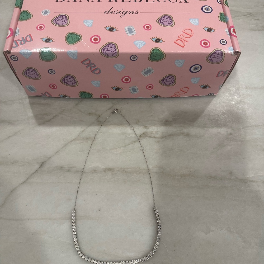 Dana Rebecca Designs Ava Bea Tennis Necklace 13/15 Length with DRD Pink Box